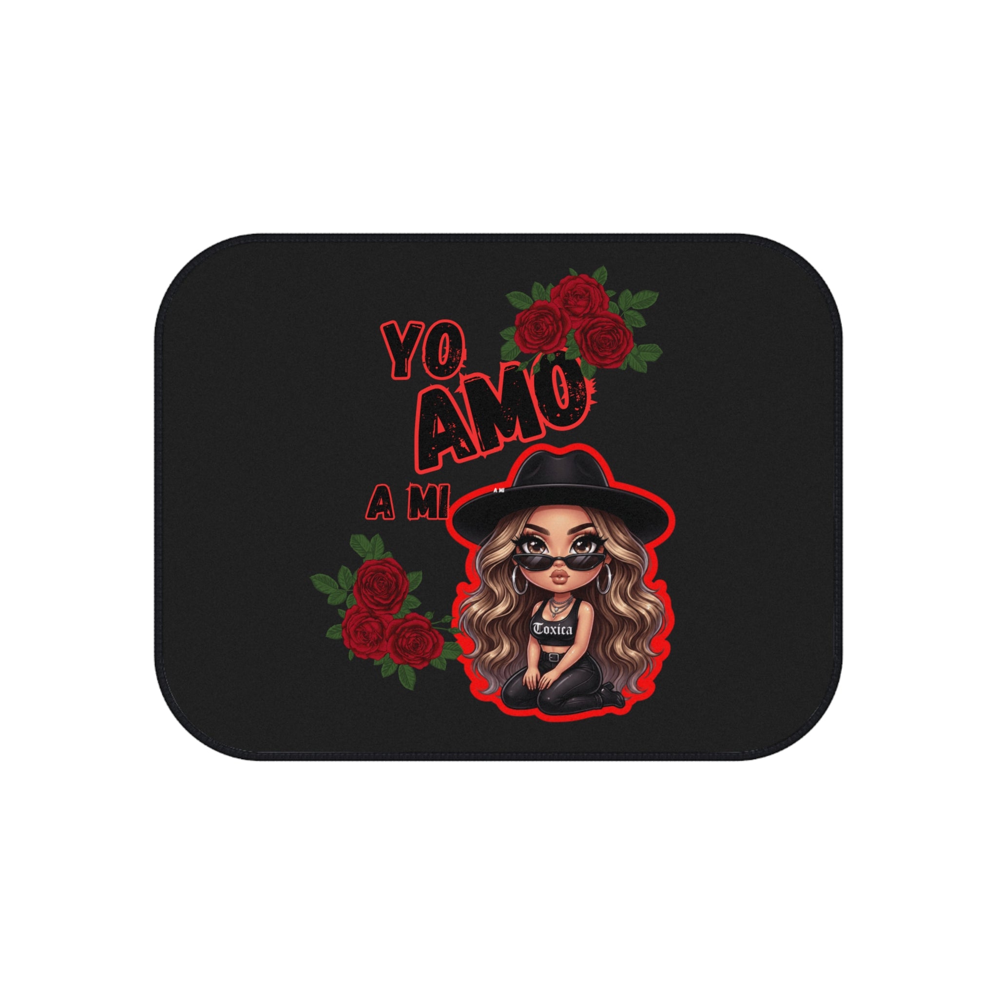 Car Mats - "Yo Amo a Mi Toxica" Floral Girl Custom 4-Piece Car Floor Mat Set